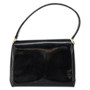 GUCCI Hand Bag Enamel Black Gold Auth ep11740-3