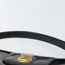 GUCCI Hand Bag Enamel Black Gold Auth ep11740-8
