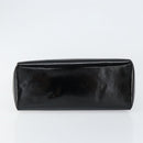 GUCCI Hand Bag Enamel Black Gold Auth ep11740-9