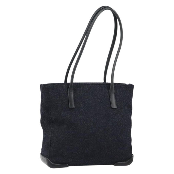 PRADA Tote Bag Wool Gray Auth ep11742