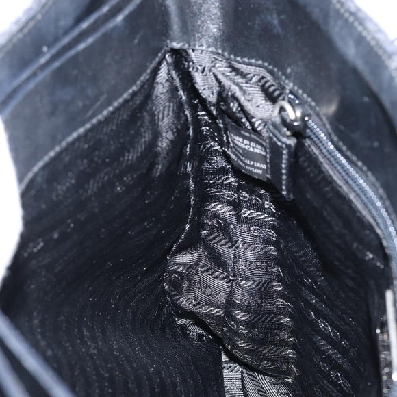 PRADA Tote Bag Wool Gray Auth ep11742