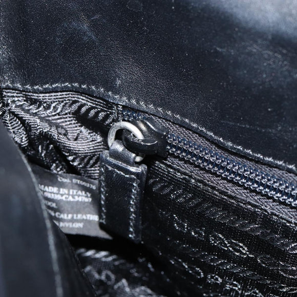 PRADA Tote Bag Wool Gray Auth ep11742