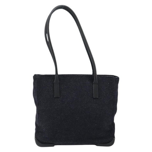 PRADA Tote Bag Wool Gray Auth ep11742