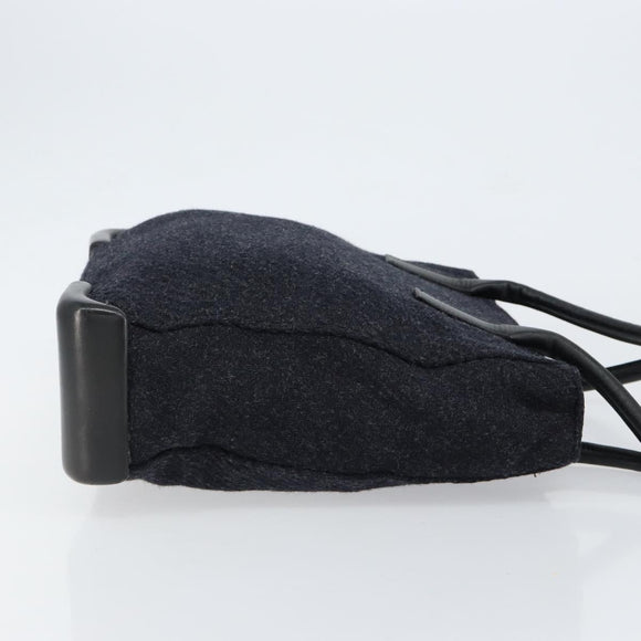 PRADA Tote Bag Wool Gray Auth ep11742