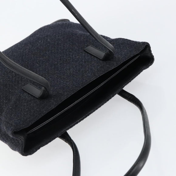 PRADA Tote Bag Wool Gray Auth ep11742