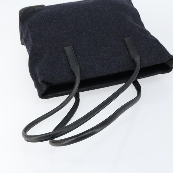 PRADA Tote Bag Wool Gray Auth ep11742