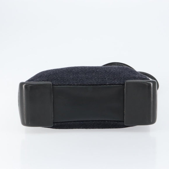 PRADA Tote Bag Wool Gray Auth ep11742