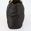 GUCCI Bamboo Hand Bag Nylon 2way Brown Silver 002 3754 0412 Auth ep11746-4