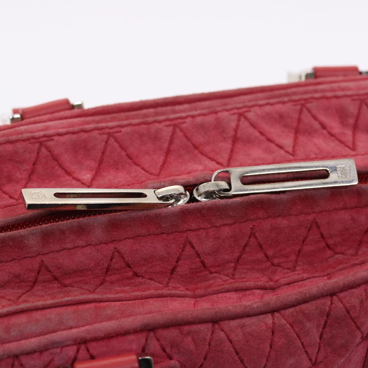 LOEWE Hand Bag Suede Red Auth ep1175