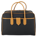 SAINT LAURENT Cassandra Boston Bag PVC Black Brown gold Auth ep11750-13