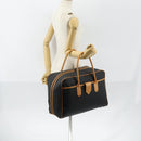 SAINT LAURENT Cassandra Boston Bag PVC Black Brown gold Auth ep11750-20