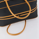 SAINT LAURENT Cassandra Boston Bag PVC Black Brown gold Auth ep11750-7