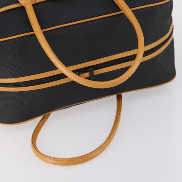 SAINT LAURENT Cassandra Boston Bag PVC Black Brown gold Auth ep11750