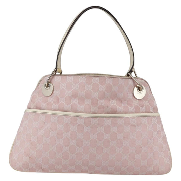 GUCCI GG Canvas Tote Bag Pink Gold 121023 Auth ep11753