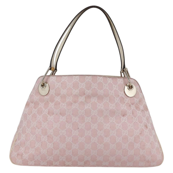 GUCCI GG Canvas Tote Bag Pink Gold 121023 Auth ep11753