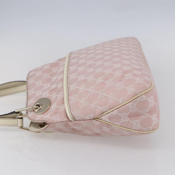 GUCCI GG Canvas Tote Bag Pink Gold 121023 Auth ep11753