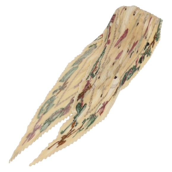 HERMES Pleated Carre 90 Scarf ""LA DANSE"" Silk Cream Auth ep11758