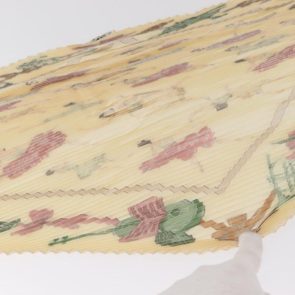 HERMES Pleated Carre 90 Scarf ""LA DANSE"" Silk Cream Auth ep11758