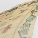 HERMES Pleated Carre 90 Scarf ""LA DANSE"" Silk Cream Auth ep11758-11