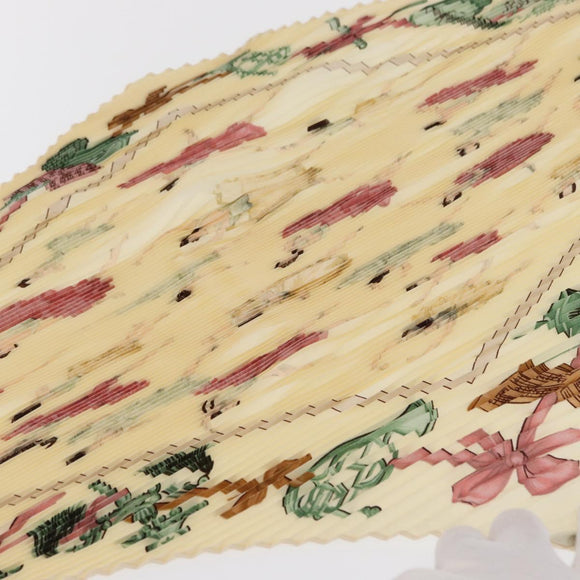 HERMES Pleated Carre 90 Scarf ""LA DANSE"" Silk Cream Auth ep11758