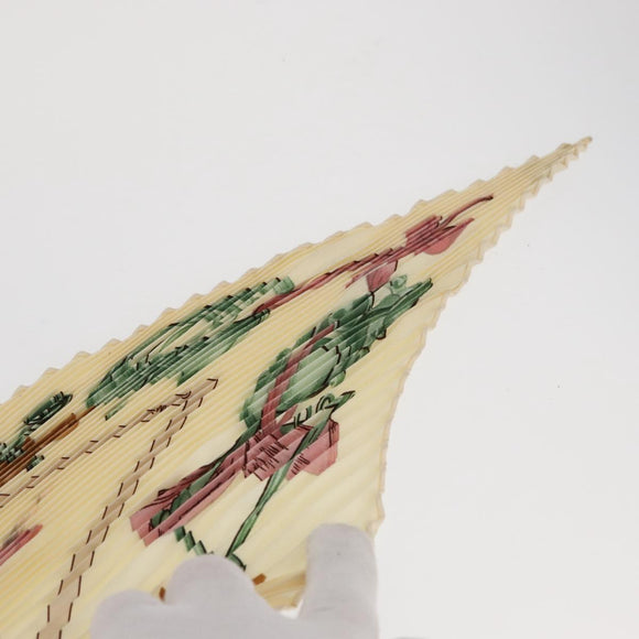 HERMES Pleated Carre 90 Scarf ""LA DANSE"" Silk Cream Auth ep11758
