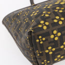 FENDI Zucca Canvas Hand Bag Black Brown Auth ep11760-15