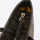 FENDI Zucca Canvas Hand Bag Black Brown Auth ep11760-9