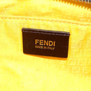 FENDI Zucca Canvas Hand Bag Black Brown Auth ep11760-18