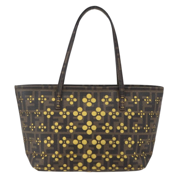 FENDI Zucca Canvas Hand Bag Black Brown Auth ep11760