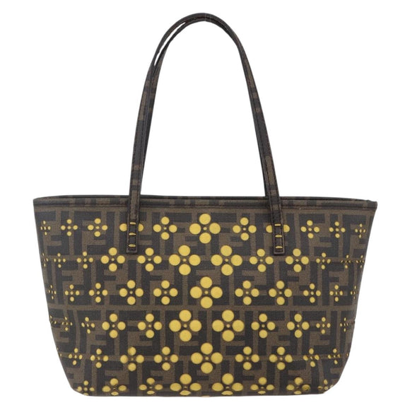 FENDI Zucca Canvas Hand Bag Black Brown Auth ep11760