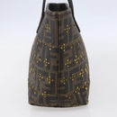 FENDI Zucca Canvas Hand Bag Black Brown Auth ep11760-3