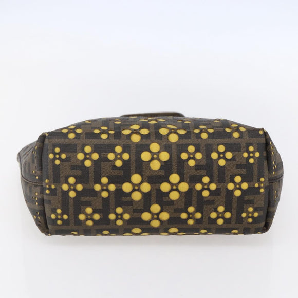 FENDI Zucca Canvas Hand Bag Black Brown Auth ep11760
