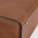 GUCCI Bamboo Hand Bag Leather Brown Gold Auth ep11767-9
