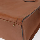 GUCCI Bamboo Hand Bag Leather Brown Gold Auth ep11767-14