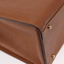 GUCCI Bamboo Hand Bag Leather Brown Gold Auth ep11767-15