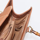 GUCCI Bamboo Hand Bag Leather Brown Gold Auth ep11767-18