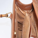 GUCCI Bamboo Hand Bag Leather Brown Gold Auth ep11767-19