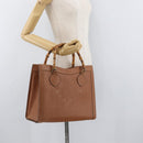 GUCCI Bamboo Hand Bag Leather Brown Gold Auth ep11767-24