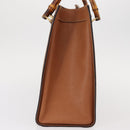GUCCI Bamboo Hand Bag Leather Brown Gold Auth ep11767-4