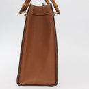 GUCCI Bamboo Hand Bag Leather Brown Gold Auth ep11767-4