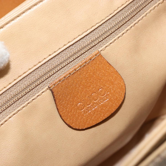 GUCCI Micro GG Supreme Shoulder Bag PVC Gold Beige Auth ep11768