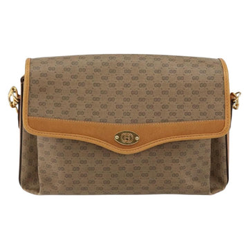GUCCI Micro GG Supreme Shoulder Bag PVC Gold Beige Auth ep11768 - 0