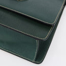 LOEWE Barcelona Hand Bag Leather 2way Green Gold Auth ep11771-10