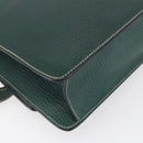 LOEWE Barcelona Hand Bag Leather 2way Green Gold Auth ep11771-17