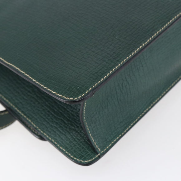 LOEWE Barcelona Hand Bag Leather 2way Green Gold Auth ep11771