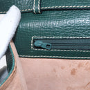 LOEWE Barcelona Hand Bag Leather 2way Green Gold Auth ep11771-19