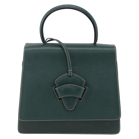 LOEWE Barcelona Hand Bag Leather 2way Green Gold Auth ep11771