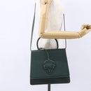 LOEWE Barcelona Hand Bag Leather 2way Green Gold Auth ep11771-24