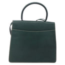 LOEWE Barcelona Hand Bag Leather 2way Green Gold Auth ep11771-2