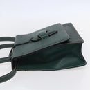 LOEWE Barcelona Hand Bag Leather 2way Green Gold Auth ep11771-3